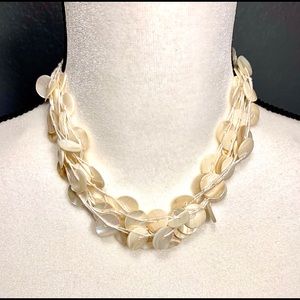 Vintage MOP  disc Multi-Strand Chocker necklace.